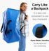 VELVETSURE W/Backpack (Set 6, Heavy Duty Extra Large Moving Bags Straps - Strong Handles & Zippers, Storage Totes