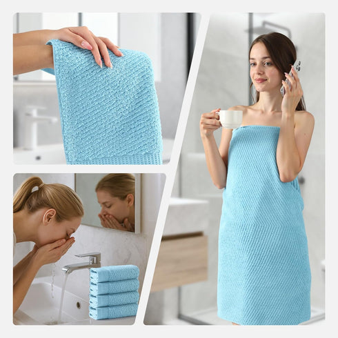 Set 8, 100% Set 2 2 4 REDKISS Luxury Bath Towel of Cotton Bathroom Towels with Bath Towels, Hand Towels, Washcloths