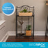 2-Tier BIRDROCK HOME Metal Tiny Plant Stand Shelf - Decorative Mediterranean Scroll Design - Lightweight Folding