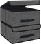 Onlyeasy Foldable Storage Bins with Lid, Pack of Two Storage Box Cube Cubby Basket Closet Organizer with Leather