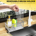 Cisily Sink Caddy Sponge Holder for Kitchen Sink, 304 Stainless Steel Rustproof Organizer with High Brush Holder