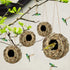 winemana 4 Pack Hanging Bird Nest House for Outside, Hand Woven Ball Shape, Durable Natural Grass for Garden Patio