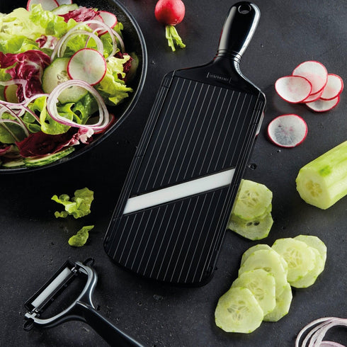 Kyocera Advanced Ceramic Double-edged Mandolin Slicer, Black, 4.6"x12.7"x0.4"