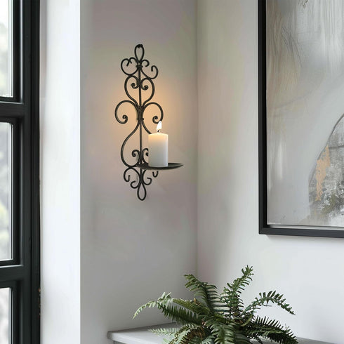 Set 2 (LY0017) Metal Wall Candle Sconce Holder of Hanging Wall Mounted Candle Sconces Holder, Wall Sconces Decor