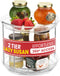 Oizeir 2 Tier Lazy Susan Organizer for Cabinet, Clear Acrylic Rotating Spice Rack