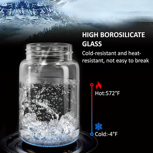 MOLADRI 18 oz/550 ml -4 Pack Clear Glass Storage Canister with Airtight Wooden Lid, Small Overnight Oats Containers