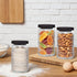 32oz 3 Pack, WACOI Glass Jars with Wood Lids Glass Canisters Glass Jars Food Storage Containers for Candy, Oats