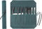 Denifiter Heavy Duty Waxed Canvas Chef Knife Storage Roll Bag, Waterproof and Durable (Dark Green)