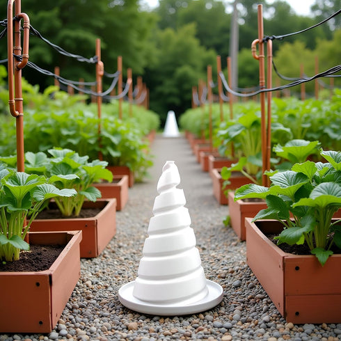 White Coil Winding Jig for Electroculture Gardening, Copper Gardening Antenna Tool for Growing Plants and Vegetables