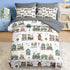 Pamnest Comforter Set Twin Size, Cute Cartoon Train 5 Pcs Bedding for