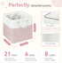 6 Pack 11x11 inch Closet, FinishingBo Cube Storage Bins, with Cotton Handles for Shelves, Clothes, Towel (White/Pink)