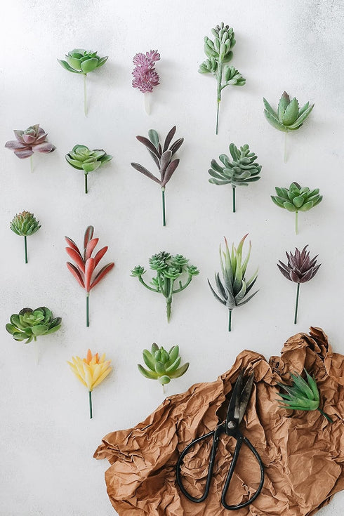 18 Pack Artificial Succulent Plants, Premium Fake Plants, Realistic Textured Cactus Decor