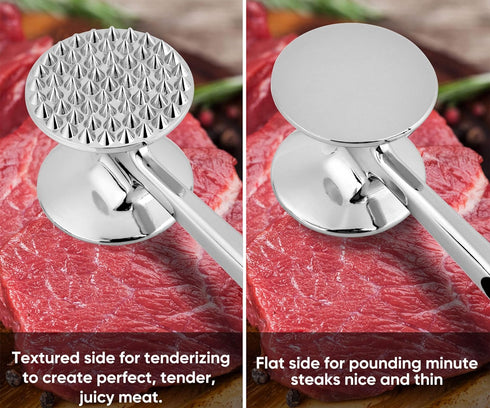 Aliglow Meat Tenderizer Hammer Tool Mallet Pounder for Kitchen Tenderizing Steak, Heavy Duty Dual-Sided Tenderiser