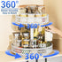 Lazy Susan Organizer 2 Tier - 12 inch Adjustable Metal Rotating Lazy Susan for Cabinet, Pantry, Kitchen Countertop,