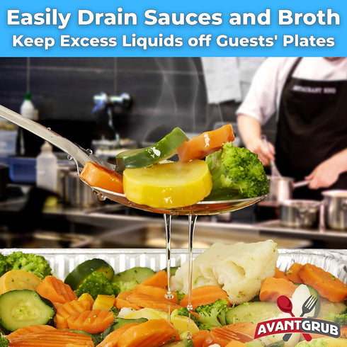 Super Strong Ergonomic Serving Spoon Set of 3, Big Slotted Stainless Steel Spoons for Cooking, Baking, Basting