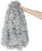 DECORA 33 Feet Silver Tinsel Garland, Metallic Hanging Tinsel for Christmas Tree Home and Party Decoration