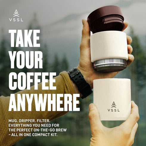 Set 10oz VSSL - Nest Pour Over Coffee | Coffee Maker for Camping | All-In-One Travel Pour Over | Transportable Dripper