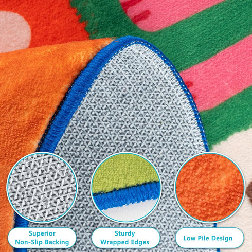Ythropon Playroom,4x6 Kids Rugs for Feet Upgrade Ultra Non Slip Area Rug, Washable Play Mat Rug Cute Animal Carpet