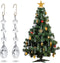 Jetec 72 Pieces Crystal Christmas Tree Ornaments - Clear Beads Garland with Water Drop Pendants and Hooks