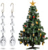 Jetec 72 Pieces Crystal Christmas Tree Ornaments - Clear Beads Garland with Water Drop Pendants and Hooks