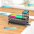 Sink Organizer Caddy for Kitchen Counter, Black Dish Sponge Holders and Instant Dry Brush Holders for Storage