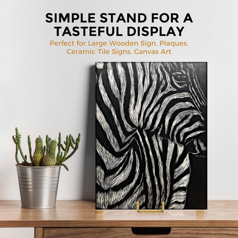 TR-LIFE 8 Inch Large Plate Stands for Display, Metal Holder for Pictures, Decorative Plates, Platter (Gold 2 Pack)
