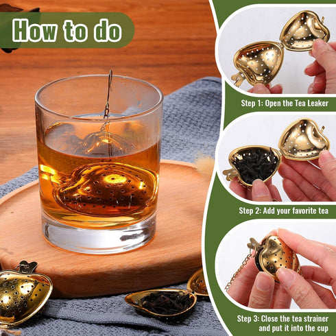 50 Sumind Pcs Stainless Steel Tea Strainer Ball Infuser Loose Leaf Steeper Interval Diffuser Heart Shape Mesh Filters