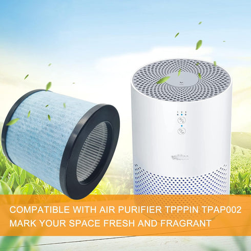 Compatible with TOPPIN TPAP002 HEPA Comfy Air C1, Part # TPFF002, 4in1 H13 High-Efficiency Filters, 2 Packs