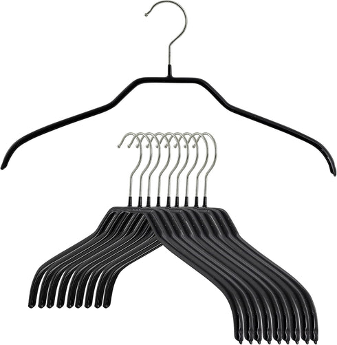 MAWA by Reston Lloyd Silhouette Series Non-Slip Coated Steel Clothes Hanger for Shirts and Dresses, Style 41/F, Set of