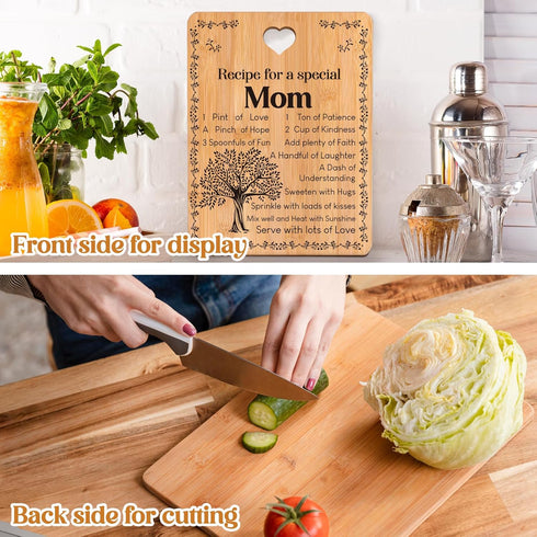 Gifts for Mom: Birthday Gifts with Warm Words 'Recipe for a Special Mom', Cutting Board 11 × 8.5× 0.4 inches