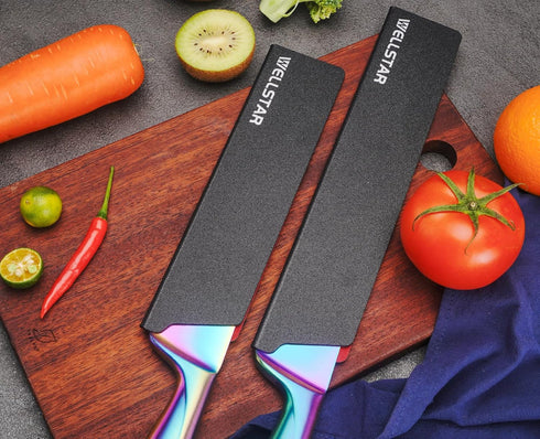 WELLSTAR Knife Edge Guards Set - 2 Piece Universal Blade Covers for Kitchen Knives