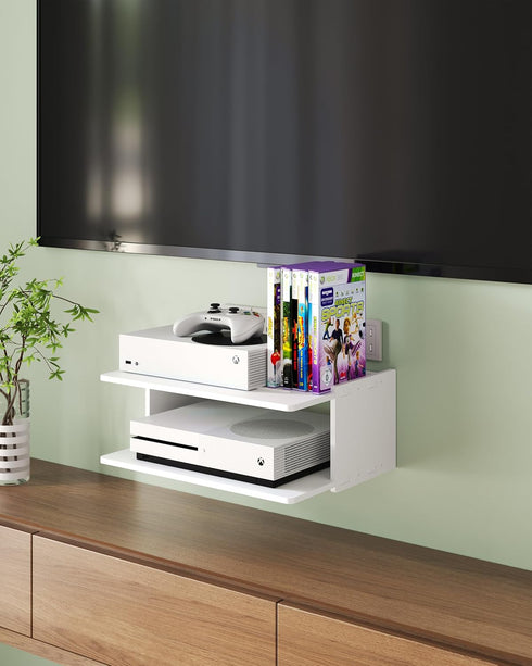 Floating Under TV Game Shelf Stand for Xbox Series S/X, Projector/Router/Entertainment Center,