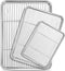 E-far Baking Sheet with Cooling Rack Set, 3 Pans + 3 Racks, Stainless Steel Cookie Sheets for Oven