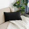 Jeanerlor Cotton Linen Decorative Lumbar Throw Pillow Case 12"x20" for Wedding/Party/Gift, Black