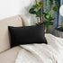 Jeanerlor Cotton Linen Decorative Lumbar Throw Pillow Case 12"x20" for Wedding/Party/Gift, Black
