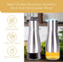 2LB Set 7.1"H 2.7"L 2.7"W Depot Oil and Vinegar Dispenser - Brushed Steel & Glass Containers with Anti-Drip Spout Lid