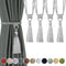 Fenghuangwu Curtain Tiebacks, Handmade Rope Curtain Tie Backs for Home Decor (Silver, 4p)