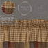 VHC Brands Cedar Ridge Bordered Window Treatment Curtain, Valance 16x60, Cedar Green Patchwork