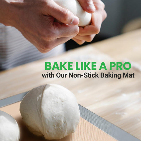 Nutrichef Silicone Baking Mats, 2 Non-stick Food-Grade Mats for Full Baking Pans 24.4 x 16.5 IN, Oven-safe Up to 480°F