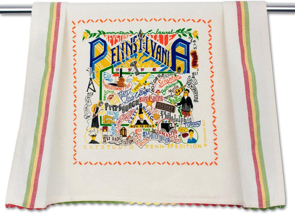 Catstudio Pennsylvania Dish Towel - U.S. State Souvenir Kitchen and Hand Towel, Perfect for Pennsylvania Lovers, Travel