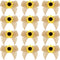 Syhood 12 Pieces Sunflower Burlap Bow 3 Inch, Summer Artificial Handmade Wreath Bow for Crafts Home Decoration