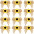 Syhood 12 Pieces Sunflower Burlap Bow 3 Inch, Summer Artificial Handmade Wreath Bow for Crafts Home Decoration