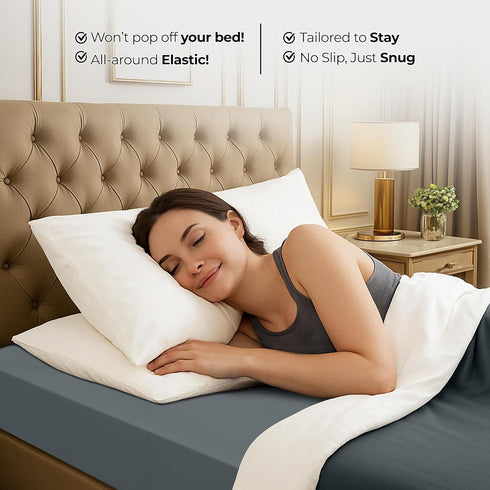 '-1 Utopia Bedding King Fitted Sheet - Bottom Sheet - Deep Pocket - Polyester - Shrinkage and Fade Resistant - Easy Care