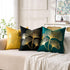 BONSTRAP 20x20 Set 2 Black Decorative Throw Pillow Covers Gold Line Ginkgo Cushion Covers Plant Leaf Velvet Modern