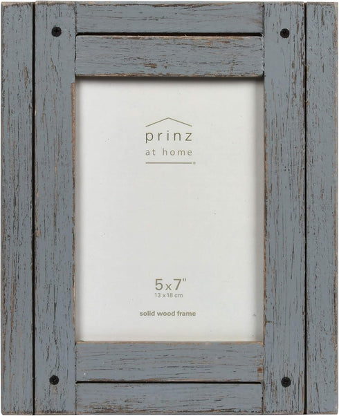 Prinz Homestead Rustic Wood Picture Frame, 5-Inch by 7-Inch, Distressed Finish, Tabletop or Wall Mount