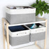 Kntiwiwo Large Fabric Foldable Storage Bin 17" x 11.8" x 9.8", Set of 3, Grey Storage Baskets with Handle