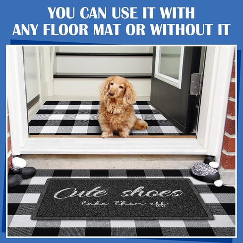 Geelin 2 Pcs Cute Shoes Take Them Off Doormat - 30'' x 18'' Rustic Buffalo Outdoor Rug, 43'' x 27.5'' Welcome Door Mats