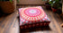 24" 24" INDIAN CRAFT CASTLE Red Peacock Mandala Barmeri Large Floor Pillow Cover Cushion Meditation Seating Ottoman