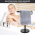 T-Shape Bath Hand Towel Holder Stand - Stainless Steel Free Standing Rack for Bathroom Kitchen & Countertop, 2 Pack