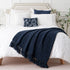 BATTILO HOME Navy Blue Throw Blanket - Knitted 50'' x 60'' Super Soft Warm Navy Throws for Couch